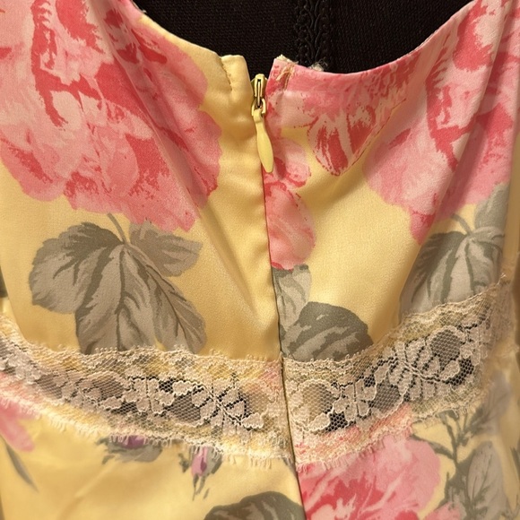 WAYF Yellow Pink Floral Slip Midi Dress. Size M - Picture 15 of 16